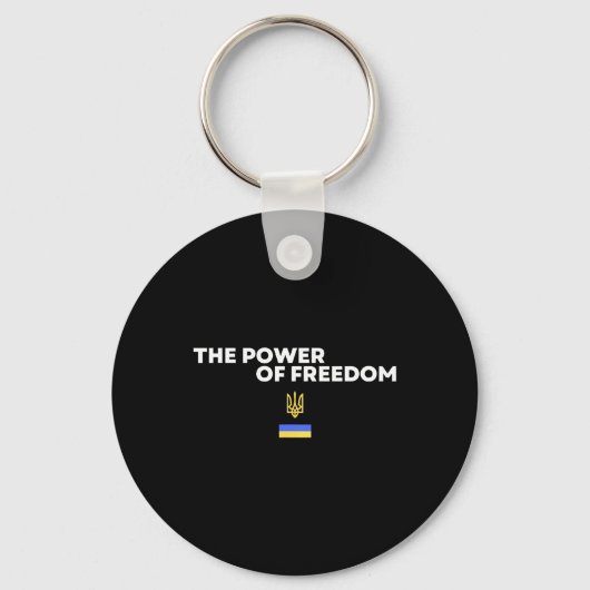 The Power Of Freedom Trident Ukrainian Flag Symbol Sleutelhanger (Voorkant)