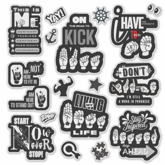 THE POWER OF ME — ASL-Inspired Sticker Manifesto (Voorkant)