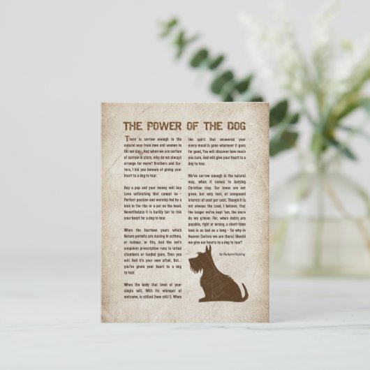 The Power of the Dog Poem - Rudyard Kipling  Briefkaart (Staand voorkant)