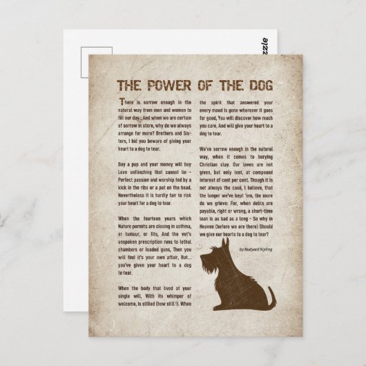The Power of the Dog Poem - Rudyard Kipling  Briefkaart (Voorkant / Achterkant)