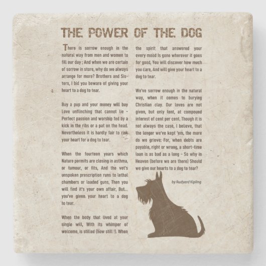 The Power of the Dog Poem - Rudyard Kipling  Stenen Onderzetter (Voorkant)