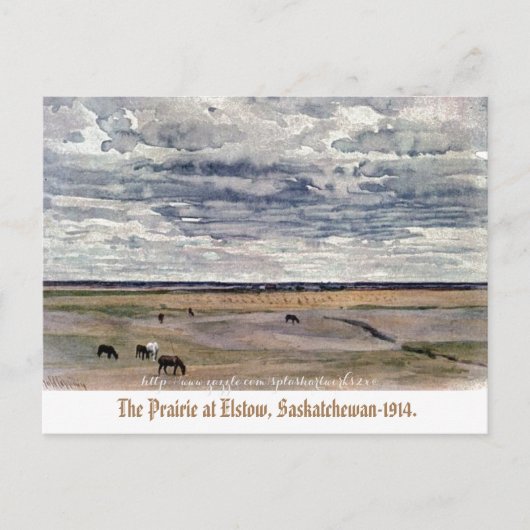 "The Prairie at Elstow, Saskatchewan-1914" Briefkaart (Voorkant)