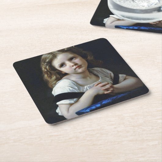 The Prayer, Bouguereau Kartonnen Onderzetters (Schuin)