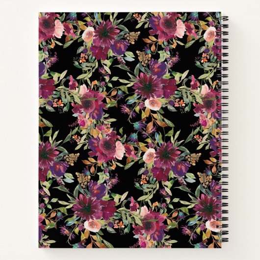 The Prayer Journal Burgundy Pink Floral Black Notitieboek (Achterkant)