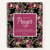 The Prayer Journal Burgundy Pink Floral Black Notitieboek (Voorkant)