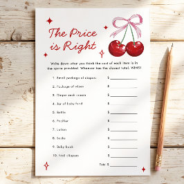 The Price is Right Cherry Bow Baby Shower Spel