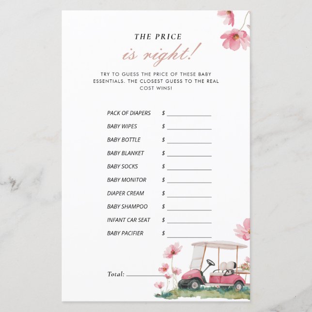 The Price is Right Let's Par-tee Baby Shower Spel (Voorkant)