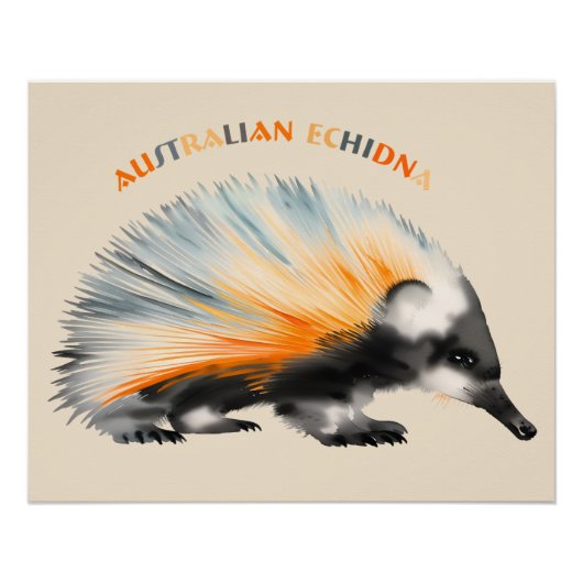 The prickly Australian Echidna Perfect Poster (Voorkant)