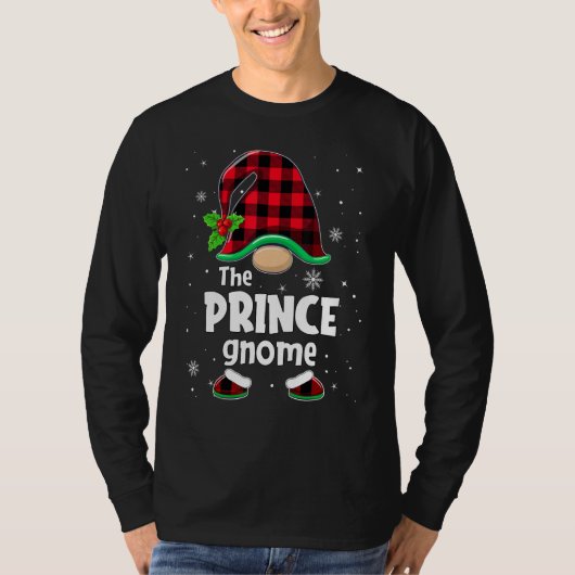 The Prince Gnome Buffalo Plaid Christmas Matching  T-shirt (Voorkant)