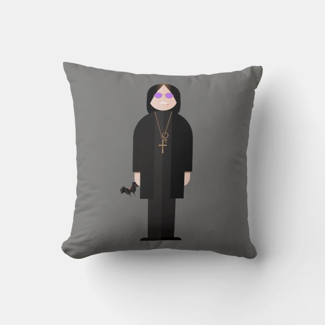 The Prince of Darkness – Rock Legend Throw Pillow Kussen (Voorkant)