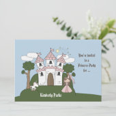 The Princess and her Unicorn - Photo Birthday Part Kaart (Staand voorkant)