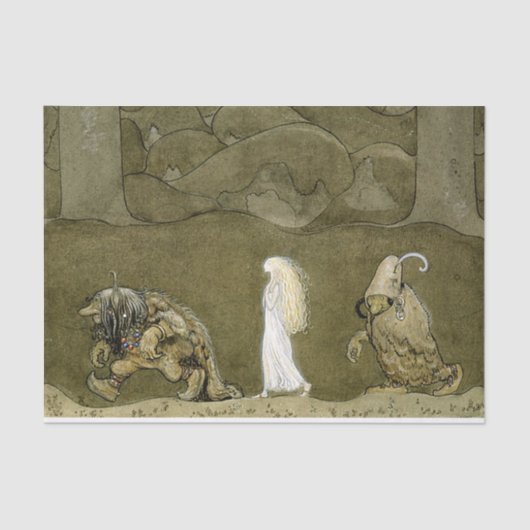 "The Princess and the Trolls"-Waterverf van John B Tissuepapier (Voorkant)