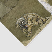 "The Princess and the Trolls"-Waterverf van John B Tissuepapier (Detail)