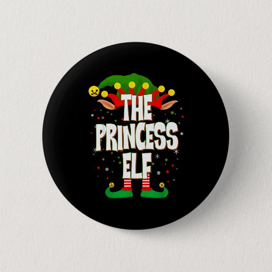 The Princess Elf Christmas Ronde Button 5,7 Cm (Voorkant)