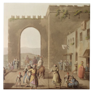 The Principal Street in Bethlehem, uit 'Uitzichten Tegeltje