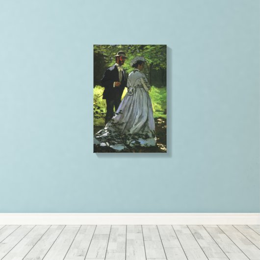 The Promenaders, alias The Strollers van Claude Mo Canvas Afdruk (Insitu (Houten vloer))