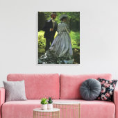 The Promenaders, alias The Strollers van Claude Mo Canvas Afdruk (Insitu (Woonkamer))