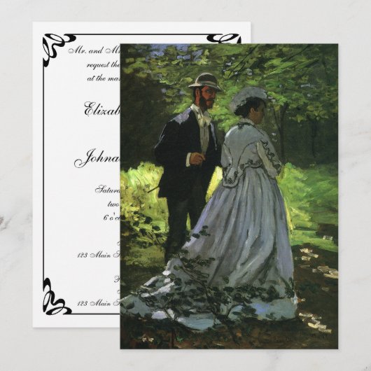 The Promenaders (The Strollers) van Monet Wedding Kaart (Voorkant / Achterkant)