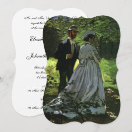 The Promenaders (The Strollers) van Monet Wedding Kaart