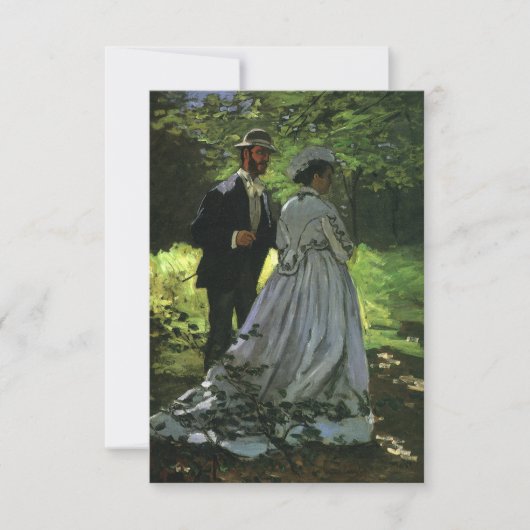 The Promenaders (The Strollers) van Monet Wedding RSVP Kaartje (Voorkant)