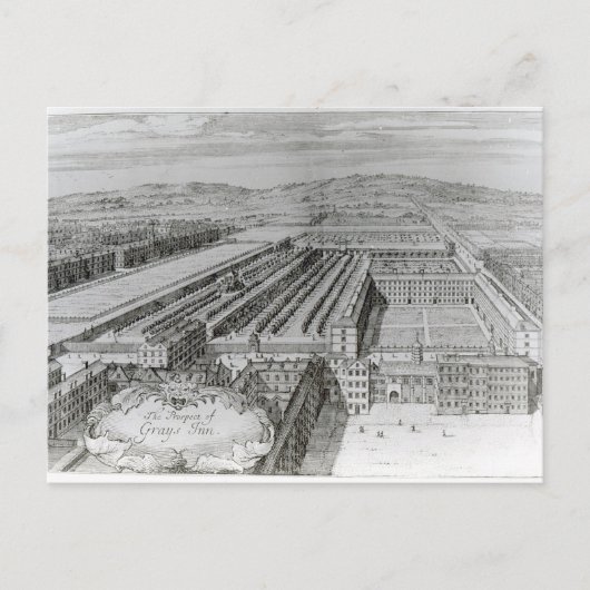 The Prospect of Grays Inn, 1720 Briefkaart (Voorkant)