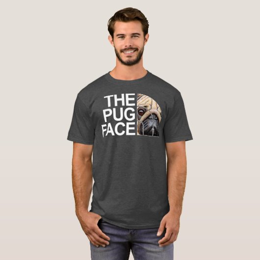 The Pug Face Dog Funny Pug T-shirt (Voorkant volledig)