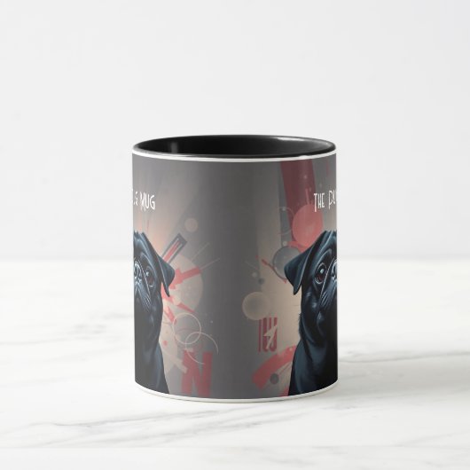 "The Pug Mug"- Pug Dog Coffee Mug Mok (Midden)