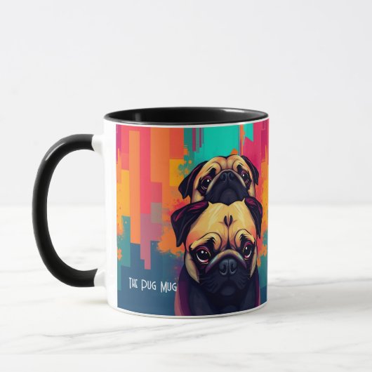 "The Pug Mug" - Tan Pug Dog Coffee Mug Mok (Links)