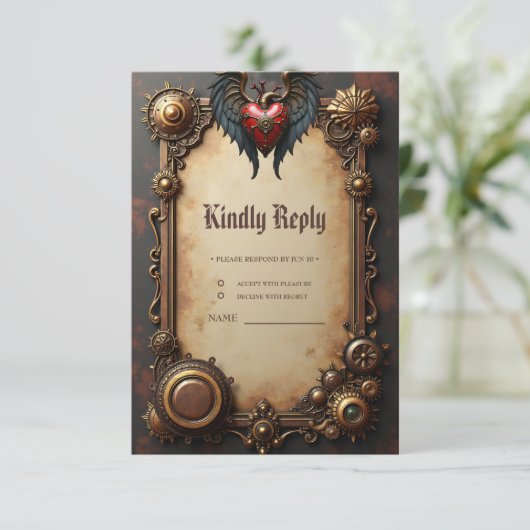 The pulsating heart of mechanics,  RSVP kaartje (Staand voorkant)