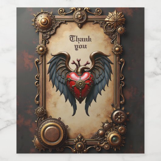 The pulsating heart of mechanics, wijn etiket (Enkel label)