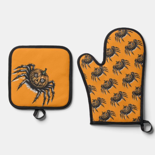 The Pumpkin-Headed Crawler Ovenwant & Pannenlap Set (Voorkant)