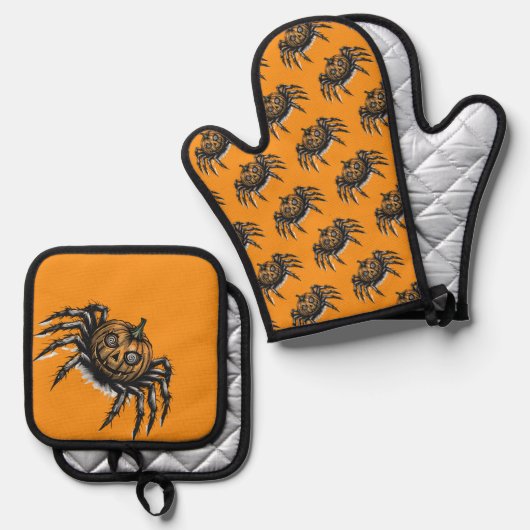 The Pumpkin-Headed Crawler Ovenwant & Pannenlap Set (Voorkant / Achterkant)