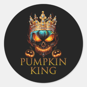 The Pumpkin King Crown Halloween Jack O Lantern SC Ronde Sticker