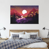 The purple landscape night canvas afdruk (Insitu (Slaapkamer))