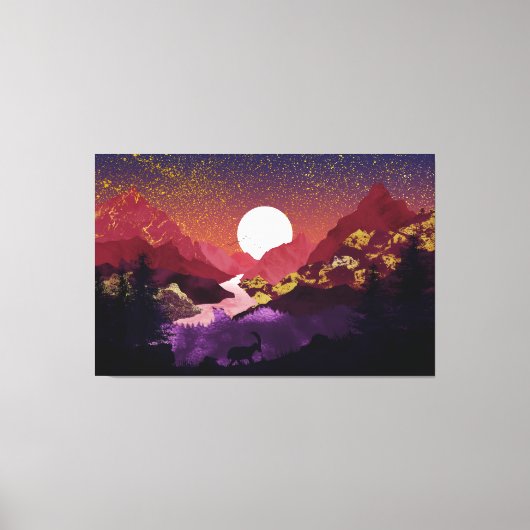 The purple landscape night canvas afdruk (Voorkant)