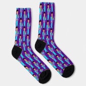 The Purple Pixie – Funk Legend Pattern Crew Socks Sokken (Rechts)