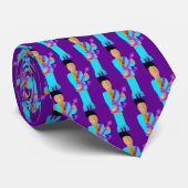 The Purple Pixie – Funk Legend Pattern Tie Stropdas (Opgerold)