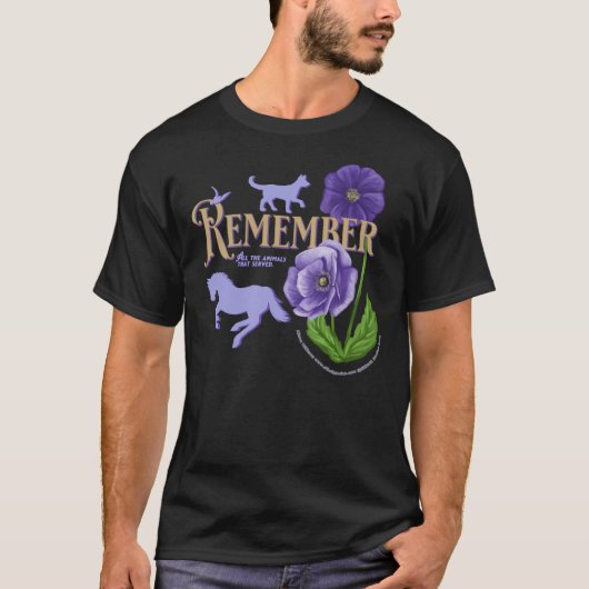 The Purple Poppy In Remembrance Of The Animals Tha T-shirt (Voorkant)
