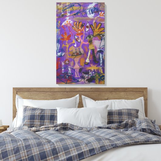 The Purple Signs Canvas Afdruk (Insitu (Slaapkamer))
