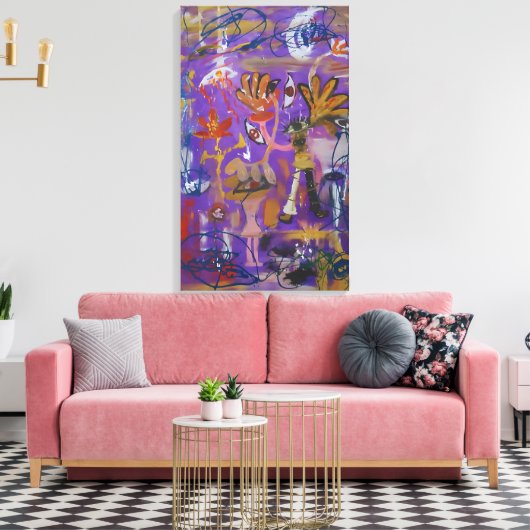 The Purple Signs Canvas Afdruk (Insitu (Woonkamer))