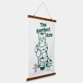 The purrfect blend- Funny Cat and Coffee Pun Hangend Wandkleed (Gebogen)