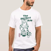 The purrfect blend- Funny Cat and Coffee Pun T-shirt (Voorkant)