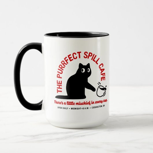 The Purrfect Spill Cafe 15 oz. combo Mok (Links)