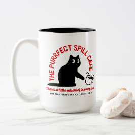 The Purrfect Spill Cafe 15 oz. Tweekleurige Koffiemok