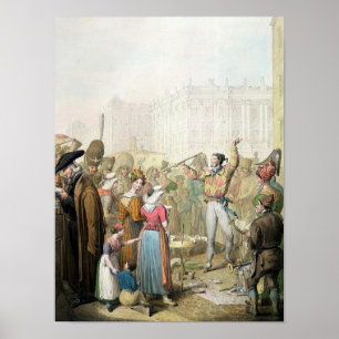 The Quai d'Ecole, Parijs, 1831 Poster