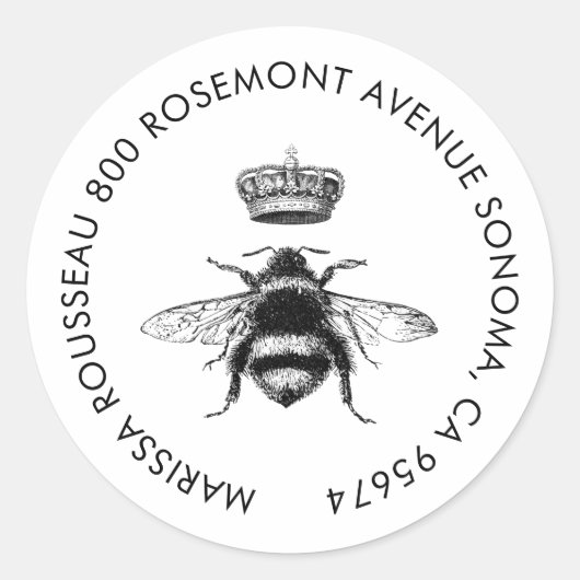 The Queen Bee Logo Crown Return Address Label (Voorkant)