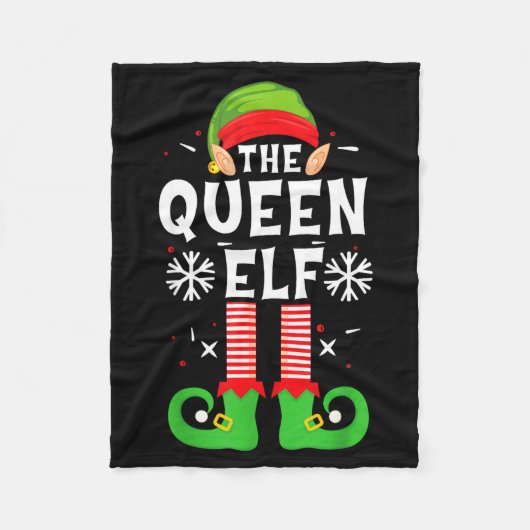 The Queen Elf Christmas Family Matching Pajamas Qu Fleece Deken (Voorkant)