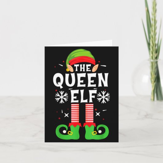 The Queen Elf Christmas Family Matching Pajamas Qu Kaart (Voorkant)