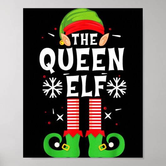 The Queen Elf Christmas Family Matching Pajamas Qu Poster (Voorkant)