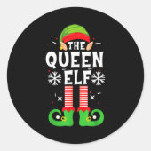 The Queen Elf Christmas Family Matching Pajamas Qu Ronde Sticker (Voorkant)